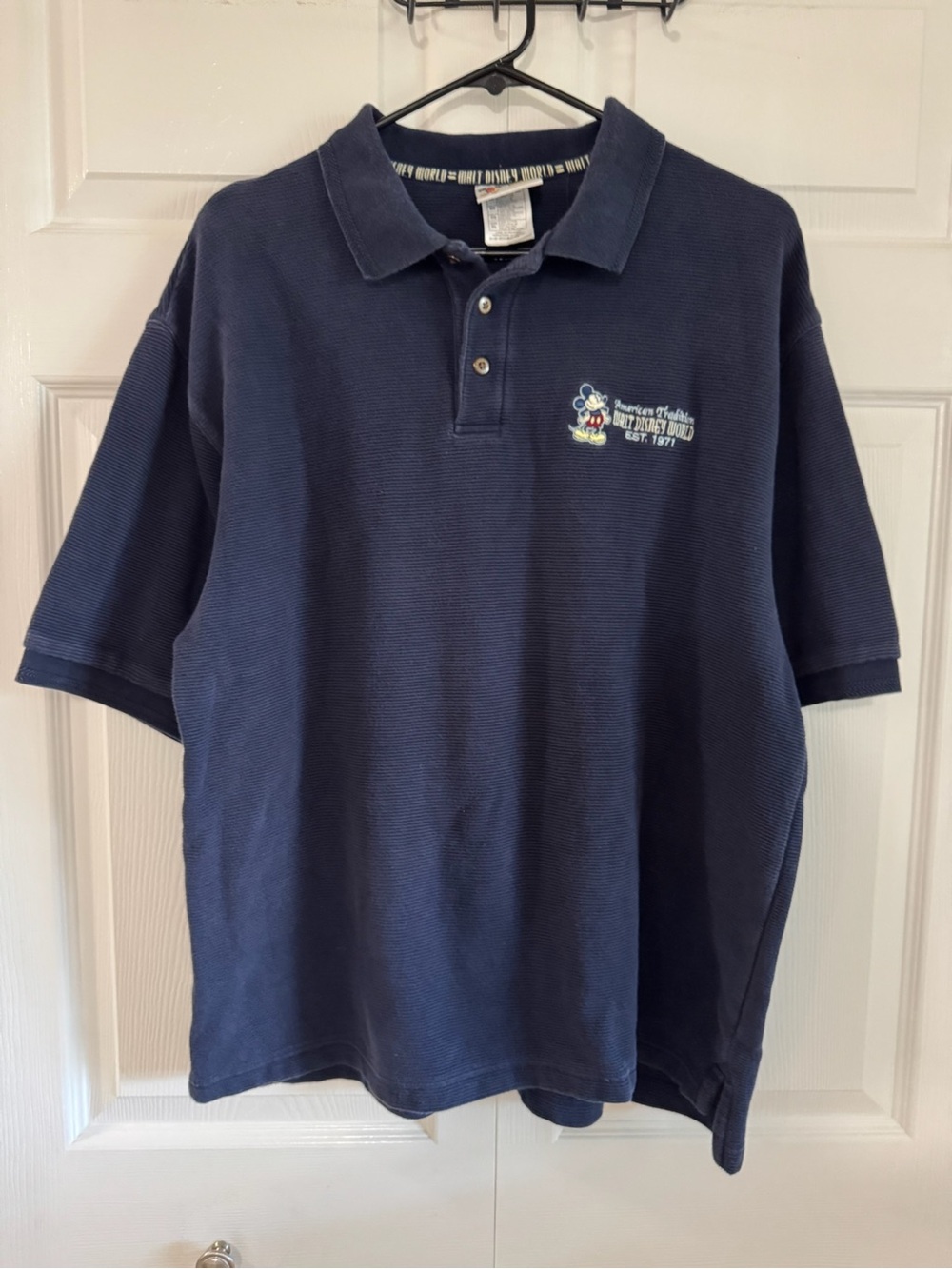 Vintage Style Walt Disney World Mickey Mouse Navy Polo Shirt XL